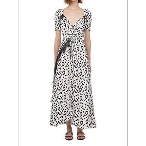 Self Portrait Leopard-Print Twisted Maxi‎ Dress Sz 6 Formal ASO Dynasty Formal